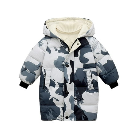 

Generic Jacket for Child toddler Girls Boys Autumn Winter Long Sleeve Soft Windproof Thick Solid Color Long Down Zipper Hood Clearance Coat for 1 to 8 Years
