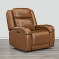 thumbnail image 3 of CHITA Genuine Leather Power Recliner Chair with Dual Motors and USB Ports, Saddle, 3 of 16