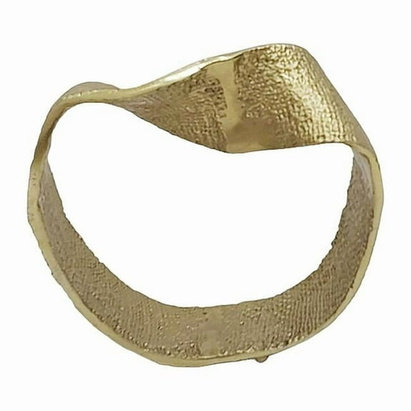 8 in. Metal Twisted Hammered Ring, Gold