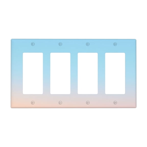 Peace Switch Cover Decorative Wall Plate / 4-Gang 4-Decor / Standard Size 4.5x8 in