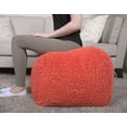 thumbnail image 3 of Spongy Microfiber Square Pouf,Coral,Coral Microfiber Furniture Primary Living Space Ottomans, 3 of 6