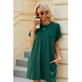 thumbnail image 5 of Women’s Summer Dresses Short Sleeve T-Shirt Dress Casual Loose Slit Beach Mini Vacation Dresses Tunic Top (Green,Medium), 5 of 6