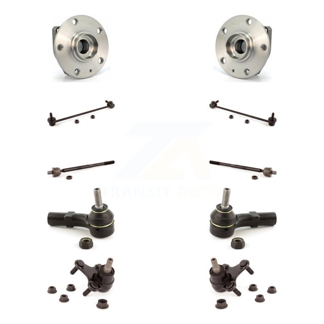 Transit Auto Front Bearing Lower Ball Joint Outer Inner Tie Rod & Sway Bar Stabilizer Link Kit (10Pc) for Car 2016-2019 Volkswagen e-Golf PR Code G33 Located On The Vehicle Build Sticker - K7T-109480