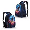 thumbnail image 2 of Whosucclay Shark Lightning Storm 17 Inch Satchel, Lightweight Adjustable Straps Satchel Large Capacity Kids School Bag for High School Elementary Kindergarten, 2 of 8