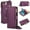 Deeppurple, variant on Crossbody Wallet Case for iPhone 8 Plus / iPhone 7 Plus RFID Blocking Card Slots, PU Leather Magnetic Snap Wristband Strap Zipper Pocket Phone Case with Stand Secure Ring Buckle, Red