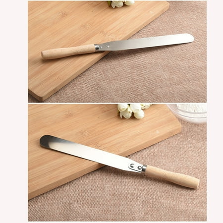 

Home Cake Icing Spatula Angled Wooden Handle Spreader Fondant Cutter Hot