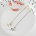 thumbnail image 4 of Yesbay 1 Pair Earrings Lead Free Long Chain Teardrop Shape Rhinestone Inlaid Ear Line for Party, 4 of 8