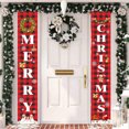 thumbnail image 4 of Aidoshy Christmas Porch Sign, Merry Christmas Banner Indoor Outdoor Xmas Decorations, New Year Plaid Hanging Banners Sign for Holiday Party Supplies Home Garage Welcome, 4 of 7