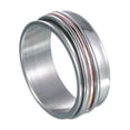 thumbnail image 3 of Rotating Titanium Steel Ring: Concave Three-Ring Design, Electroplated Finish, Unisex (Size 7-12), 3 of 5