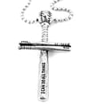 thumbnail image 1 of FORGIVEN JEWELRY Baseball Bat Cross with Baseball Necklace in Pewter, 1 of 2