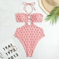 thumbnail image 5 of IDOPIP Women's One Piece Swimsuit with Beach Cover Up Wrap Skirt Halter Cutout Floral Print Swimsuit Set, 5 of 8