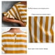 thumbnail image 5 of Vestido a rayas Moda casual Una línea Volantes Manga corta Estampado a rayas Vestido a media pierna fluido informal Amarillo M, 5 of 6