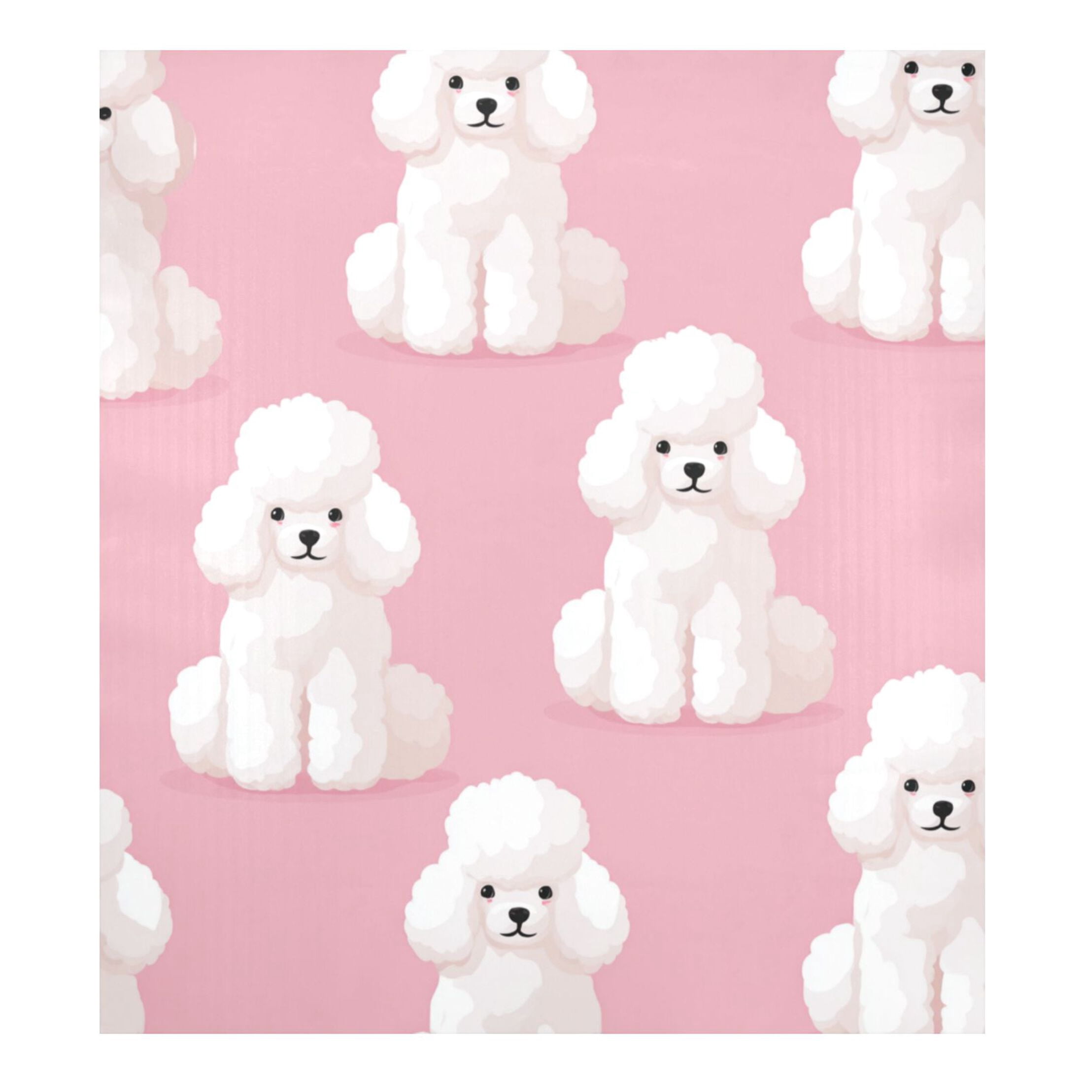 Dishwasher Magnetic Refrigerator Magnet Cover Sticker Home Decorative 23"x26" White Poodles