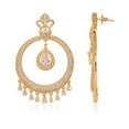 thumbnail image 3 of Ratnavali Jewels Cubic Zirconia White Diamond Gold Plated Indian Bollywood Chandbali Earrings for Women, 3 of 4