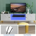 thumbnail image 2 of COSVALVE LED TV Stand for 60/65/70 inch TVs, Modern Entertainment Center with Storage Cabinet, TV Console Table with Open Shelf for Living Room, Bedroom, Game Room(Marble White), 2 of 7