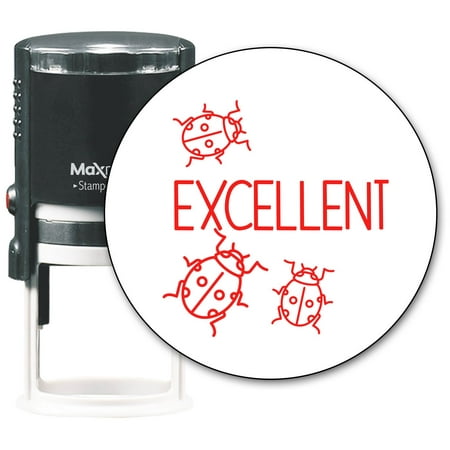 Music Stamp Series - MaxMark Round Teacher Self Inking Stamp - EXCELLENT - Jumbo Series, Style TS317 with Red Ink