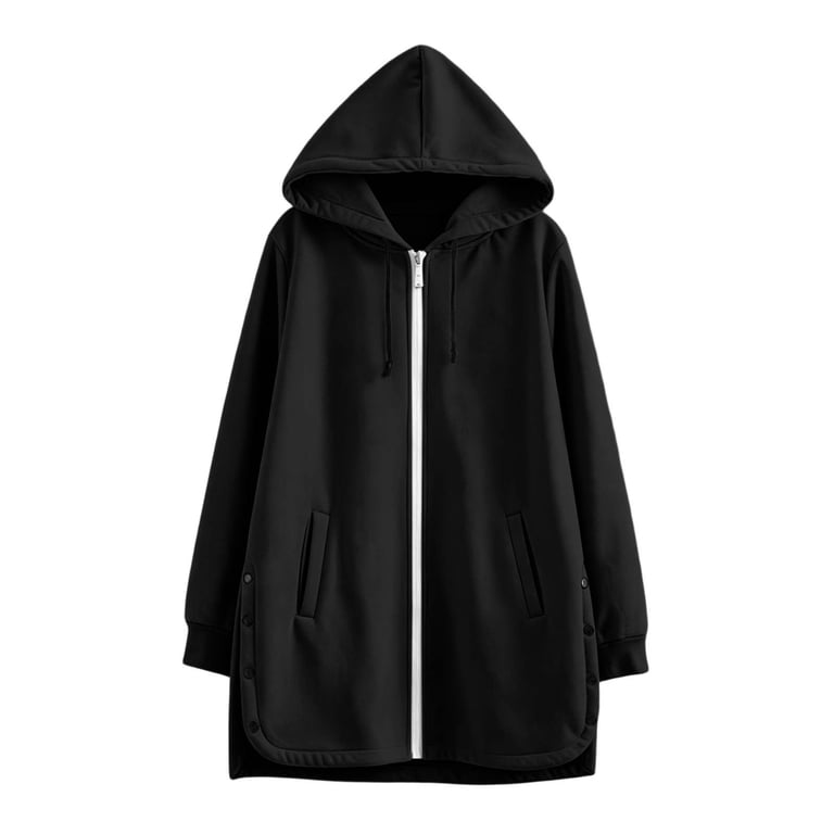yillto Womens Baggy Jackets Full Zip up Hooded Long Sleeve Oversized ...