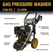 Poulan Pro Gas Pressure Washer, 3100 PSI & 2.5 GPM, 212cc 4-Cycle High Pressure Washer with 30ft Hose and 10-inch Wheels, 21 Spray Lance, 5 Nozzles for Cars Driveways Patios Fences Daily Cleaning
