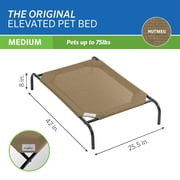 The Original Coolaroo Elevated Pet Dog Bed, Indoor & Outdoor Use, Durable, Cooling, Brown, Medium, 42 L x 25.50 W x 8 H