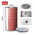 thumbnail image 4 of 20oz Coffee Tumblers Red Christmas Snowflake Pattern Stainless Steel Vacuum Insulated Travel Tumbler Coffee Cups Mug with Lid and Straw with Cleaning Brush for Cold & Hot Drinks, 4 of 5