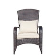 thumbnail image 2 of Gzxs Patio Wicker Chair with Beige Cushions, Outdoor High-Back Chair with Large Seat & Armrests for Deck, Garden & Backyard, Brown, 2 of 10