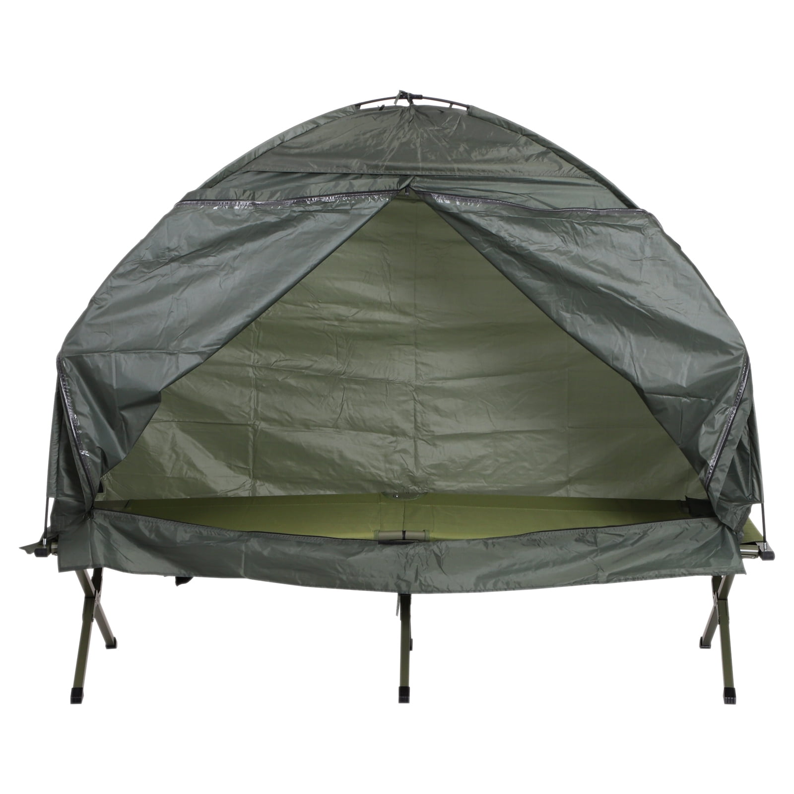 Outsunny Camping Tent Cot, Single Person Folding Cot Combo, Off-Ground Tent, Covered Outdoor Bed with Carry Bag for Hiking, Camping