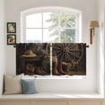 thumbnail image 2 of Western Vintage Tier Curtains 36 Inch Length, Country Cowboy Boots Cow Skulls Retro Cafe Short Curtains for Bathroom Over Sink, Small Kitchen Curtain Light Filtering Drapes 2 Panels 27.5"Wx36"L, 2 of 8