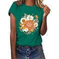 thumbnail image 2 of Tittly T Shirts for Women Graphic Tees Women's Loose Printed Short Sleeved Shirt Summer Casual Cotton Short Sleeved Shirt Tshirts Shirts Spring Tops for Women Green 3XL, 2 of 6
