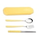 thumbnail image 3 of Conjuntos de vajilla 304 Conectuales de acero inoxidable Los estudiantes reutilizables usan accesorios de viaje de diseño simple para reuniones familiares de picnic Lemon Amarillo 3 PCS Speravity HA012732-01, 3 of 7