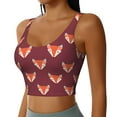 thumbnail image 2 of Sports Bras For Women Workout Tank Tops, Fox Print Burgundy Running Vest With Removable Cups, 2 of 2