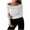 White, variant on HAiming Women Long Sleeve off Shoulder Tops Solid Color Lace Patchwork Slim Ribbed Knit Shirts Casual Pullover Blouse