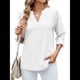 thumbnail image 2 of Blusa Informal con Cuello en V para Mujer, con Ojales, Bordada y Hueca, Ideal para Playa y Vestir. M, 2 of 10