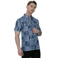 thumbnail image 5 of LA LEELA Men's Hawaiian Shirts Short Sleeve Button Down Shirt Men's Summer Shirts Linen Effect Casual Beach Holiday Hawaii Island Shirts for Men L Landscape, Blue, 5 of 6