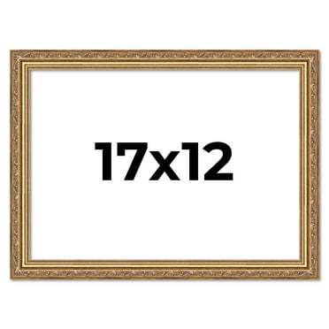 17x12 Frame Gold Solid Wood Picture Frame Width 1.25 Inches | Interior Frame Depth 0.375 Inches |