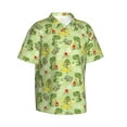 thumbnail image 3 of Xecao Cute Dinosaurs Cartoon print Hawaiian shirt - a stylish short-sleeve button-down for men, perfect for casual beach and tropical outings., 3 of 9
