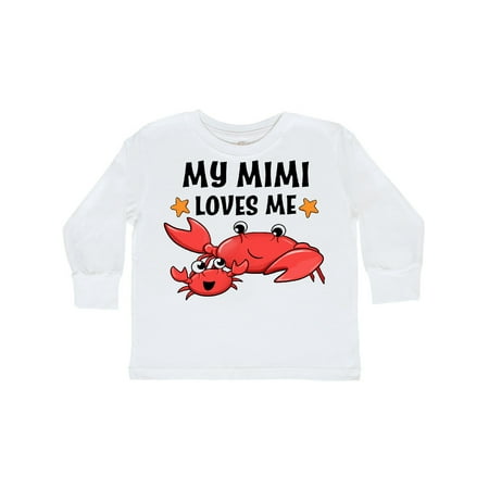 

Inktastic My Mimi Loves Me- cute crab family Gift Toddler Boy or Toddler Girl Long Sleeve T-Shirt