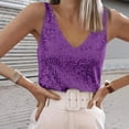 thumbnail image 3 of Sparkly Sequin Tank Tops for Women Shiny Sequins V Neck Sleeveless Dressy Blouse Glitter Party Club Outfits, 3 of 5