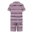 thumbnail image 5 of YLSDY Men's Striped Pajamas Shorts Sets Short Sleeve Button Down Silk Satin Pjs Sets Shirts Summer Sleepwear Loungewear Watermelon Red 4, 5 of 5