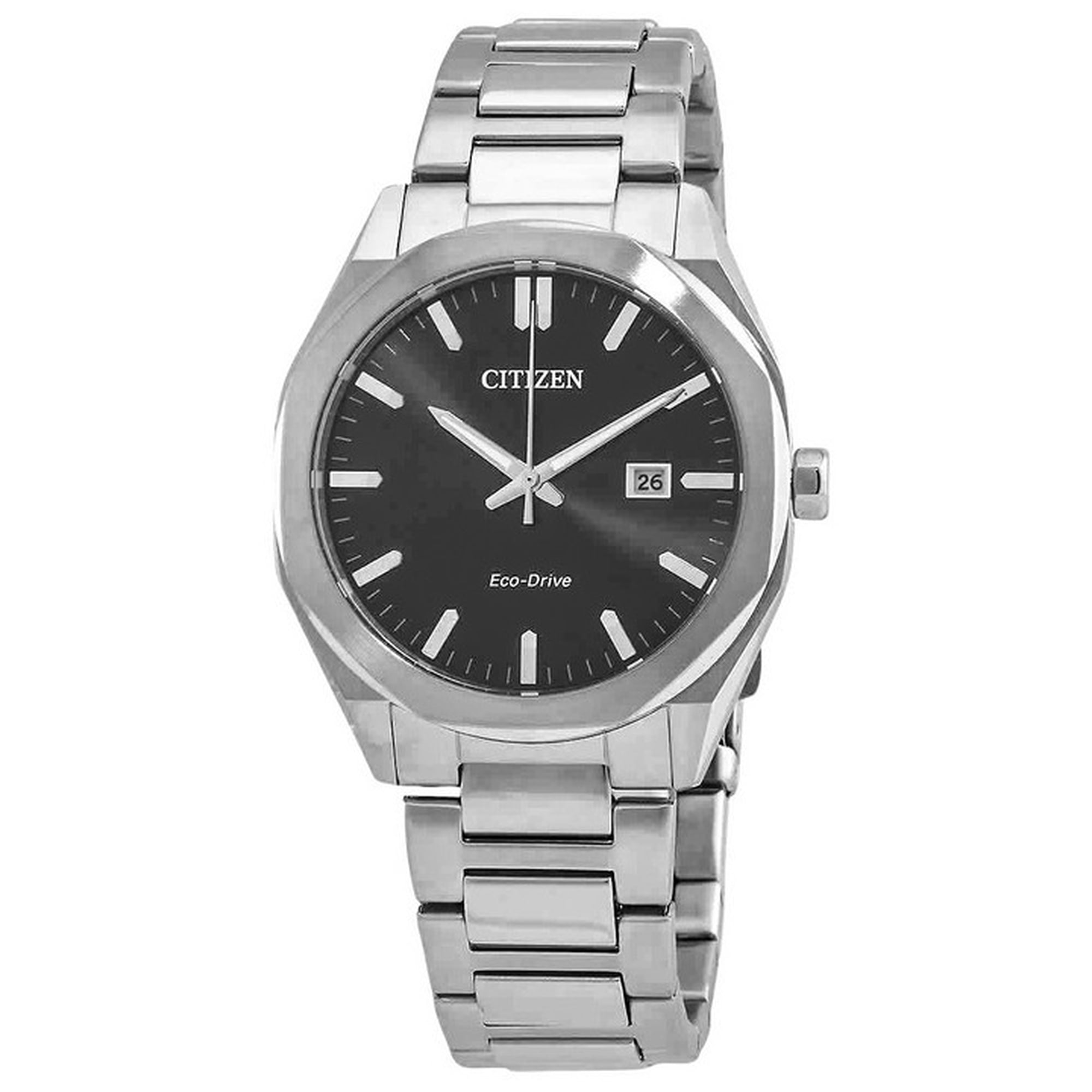 Citizen Eco-Drive Stainless Steel Black Dial BM7600-81E 100M Men's