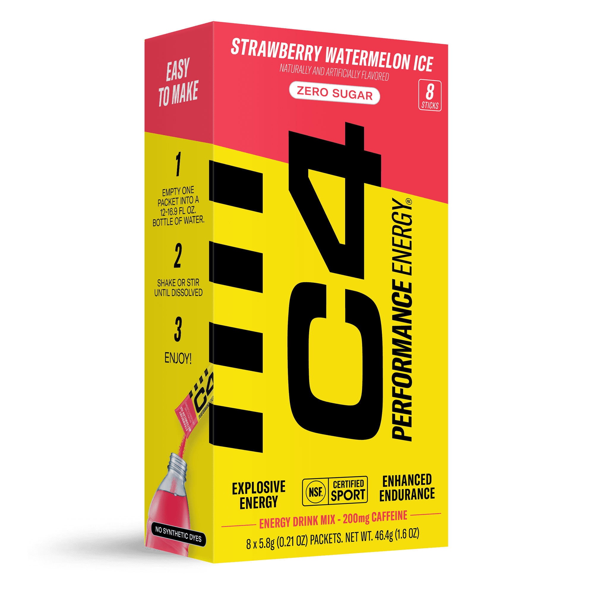 C4 Performance Energy Powder Mix Strawberry Watermelon Ice, 8 Pack