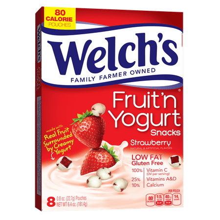 Welchs Fruit N Yogurt Fruit Snacks Strawberry, 0.8 oz, 8 Count