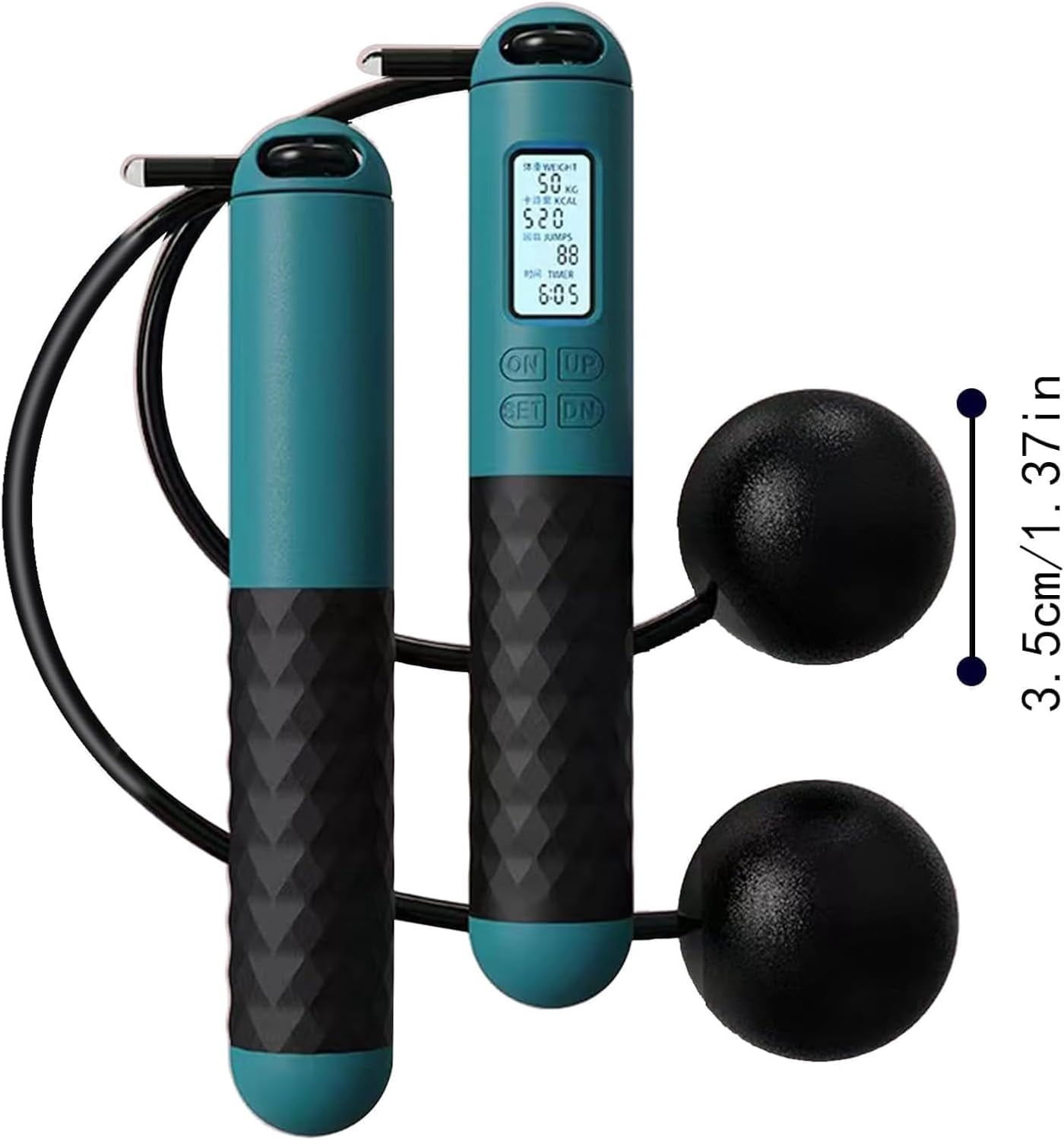 Runaivete Skipping Rope with Counter, 2026 New Cordless Jump Rope,  Gravity Ball Skipping Tangle-Free Jumping Rope with Adjustable Digital Timer & Calorie for Lose Weight - Shape a Perfect Body