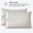 thumbnail image 5 of Bare Home Pillowcase Set - Premium 1800 Collection - Double Brushed - Ultra Soft - King Size, Modern Plaid - Stone/White, 2 Count, 5 of 5