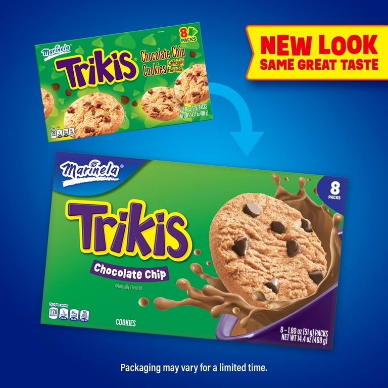 Marinela Trikis Chocolate Chip Cookies 8 Packs 14.11 oz Box Snack