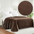 thumbnail image 3 of Superior Diamond Weave Cotton Blanket All Season Bed Blankets, Full/Queen, Chocolate, 3 of 12