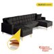 thumbnail image 2 of Sala Modular Doble Chaise Makora Travis con Memory Foam Color Negro Lino Respaldo Reclinable de 3 Posiciones, 2 of 8