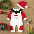thumbnail image 2 of newwalpole Newborn Baby Boy Girl Christmas Outfit Long Sleeve Elf Romper Photoshoot Jumpsuit with Hat My 1st Christmas Clothes Red for Size 12-18 Months, 2 of 8