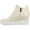 thumbnail image 2 of Journee Womens Clara Round Toe Inside Zip Wedge Sneakers, Widths Available, 2 of 9