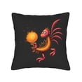thumbnail image 4 of Set of 2 18x18in Throw Pillow Covers - Vibrant Cartoon Creature Design with Orange Body & Magical Orb Perfect for Couch Bed Car, 4 of 8