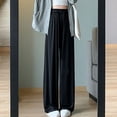 thumbnail image 4 of Kmdttou Fashionable Women's High Waisted Wide Leg Pants Solid Color Straight Tube Loose Casual Pants Long Pants, 4 of 8